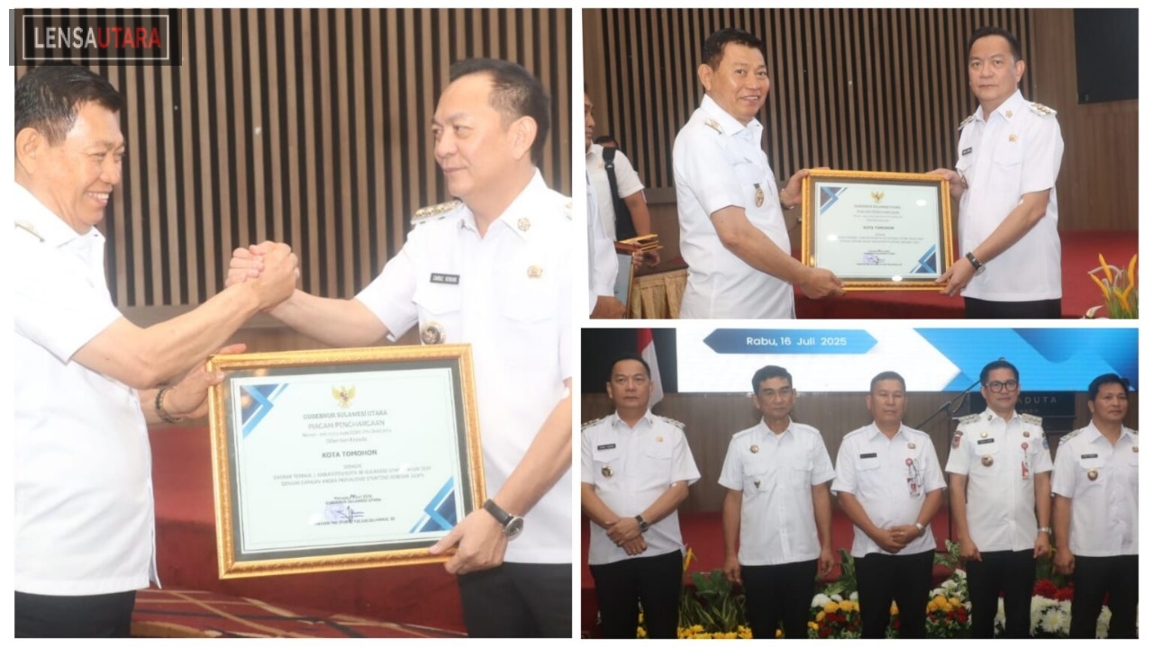 Kota Tomohon Terima Penghargaan Terbaik 1 Turunkan Prevalensi Stunting se-Sulut
